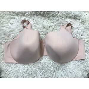 Cacique 46DDD Unlined Full Coverage Bra Pink Underwire Support Comfort Plus Size